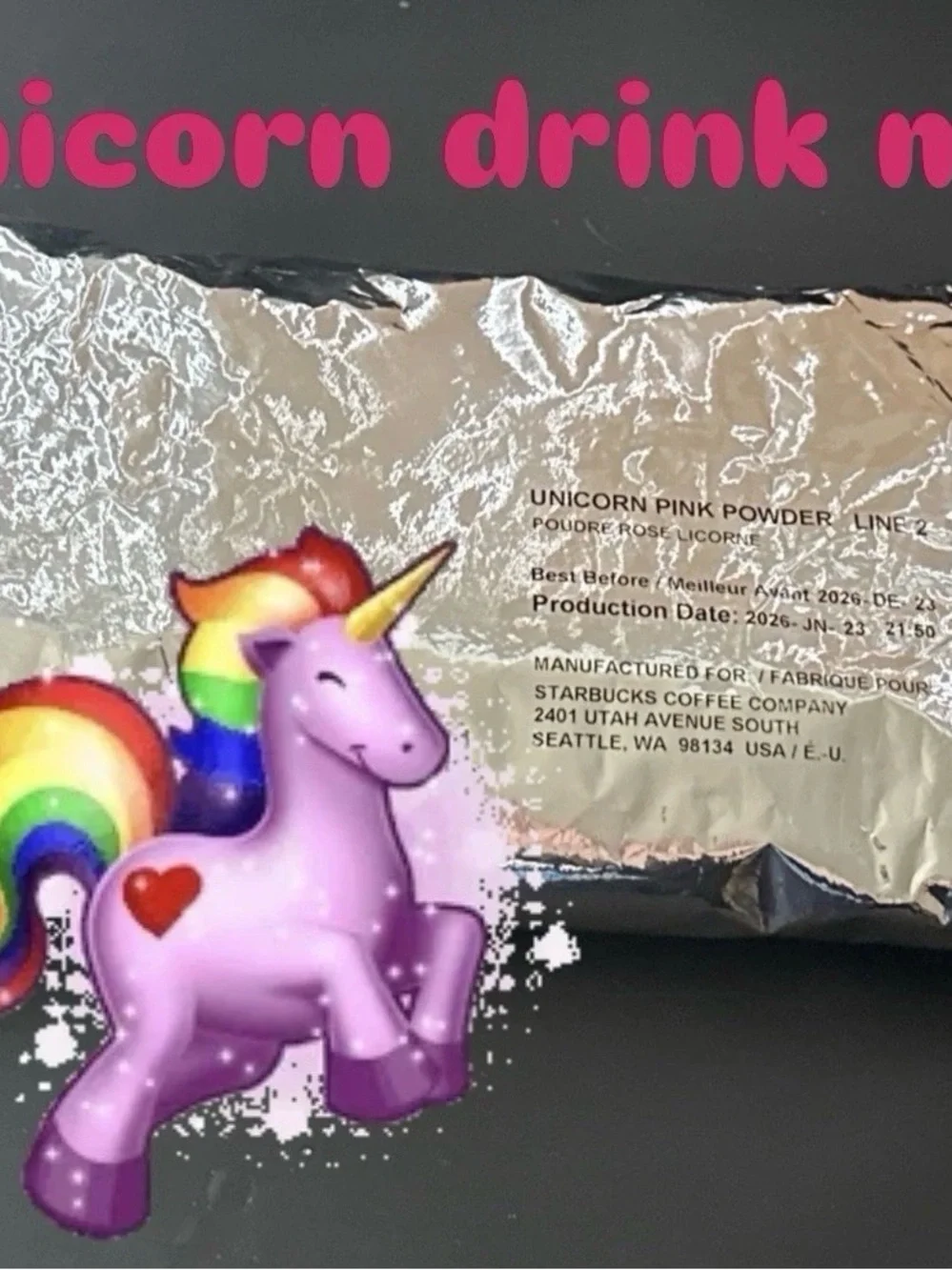 Starbucks Unicorn Pink Powder unicorn Frappuccino